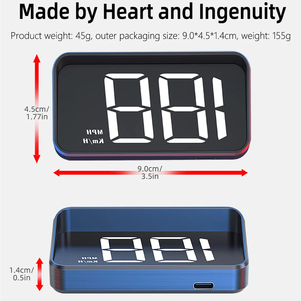Car HUD Head Up Display Universal Digital GPS MPH Speedometer HD LCD Projection On Glass Windshield Projector for All Cars