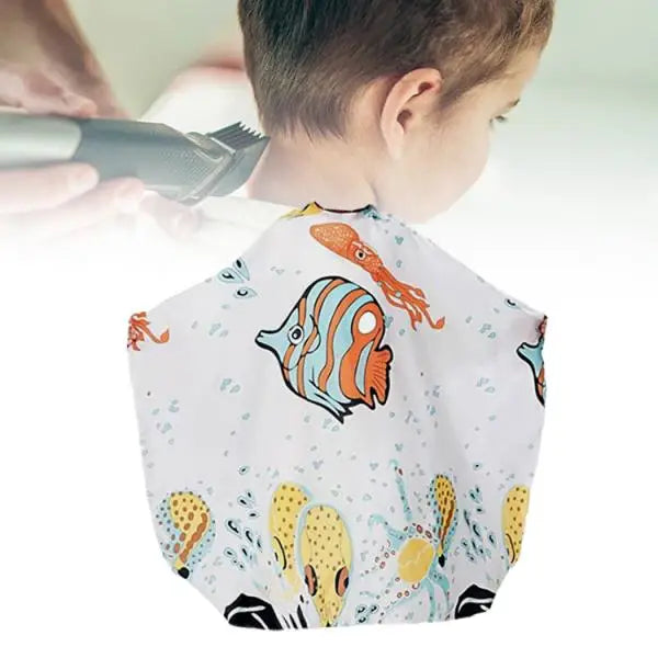 Kids Hair Cutting Cape Cute Adjustable Snap Haircut Coat Waterproof Hair Cut Apron Barber Accessories for Salon Home Hairdresser