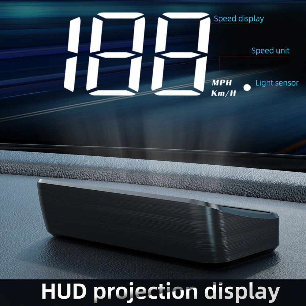 Car HUD Head Up Display Universal Digital GPS MPH Speedometer HD LCD Projection On Glass Windshield Projector for All Cars