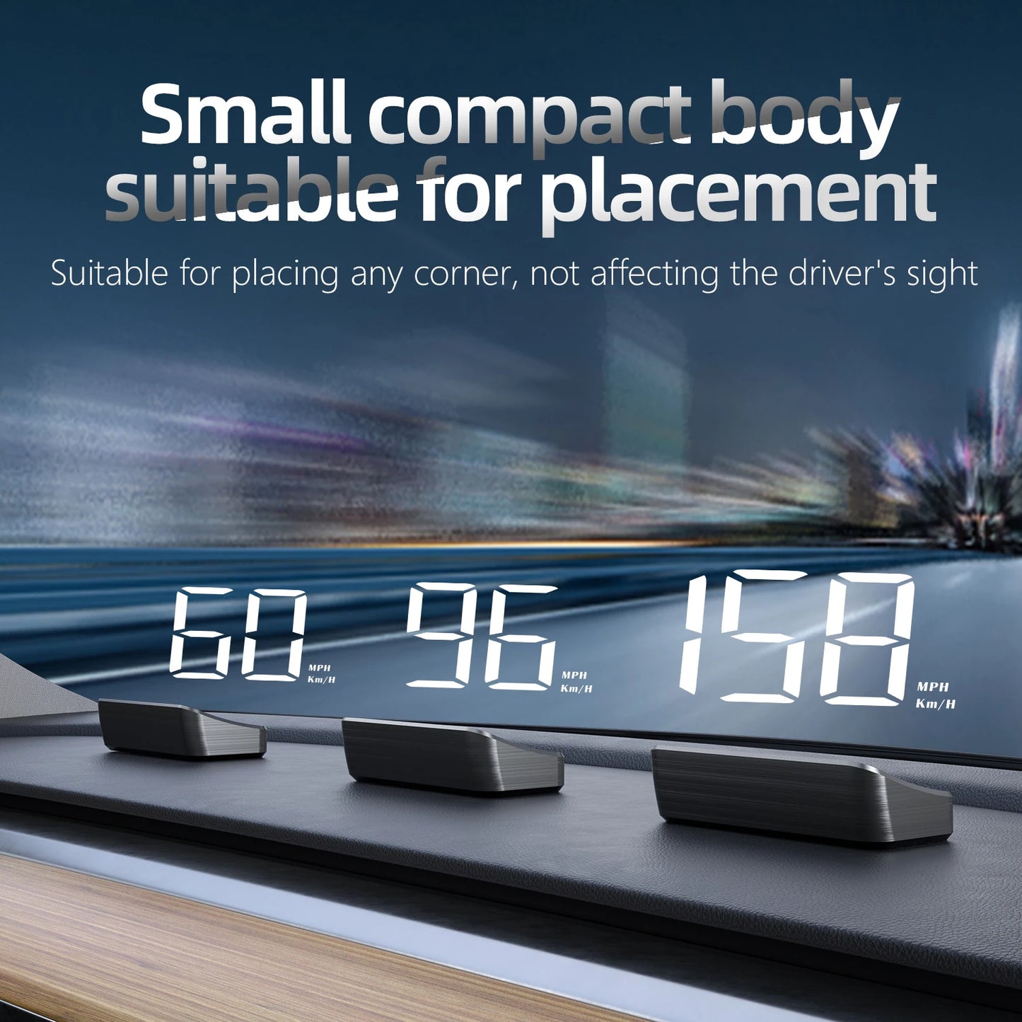 Car HUD Head Up Display Universal Digital GPS MPH Speedometer HD LCD Projection On Glass Windshield Projector for All Cars