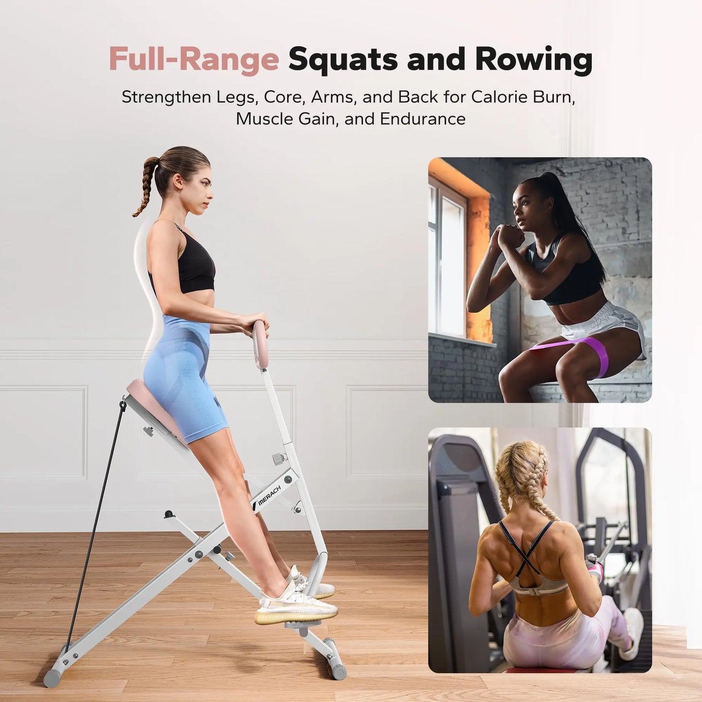 Adjustable Foldable Squat Machine for Home Workout