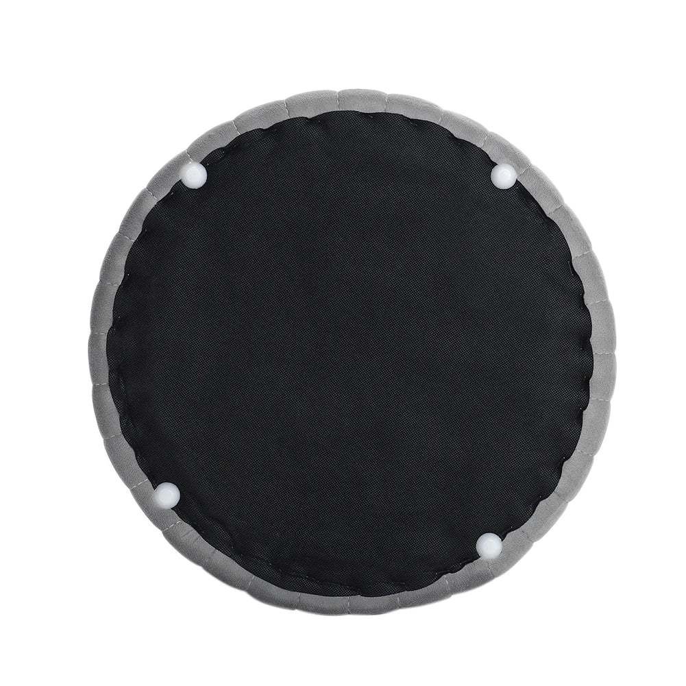 Grey Comfortable Round Velvet Stool Chair Dressing Table Ottoman for Living Room  Bedroom