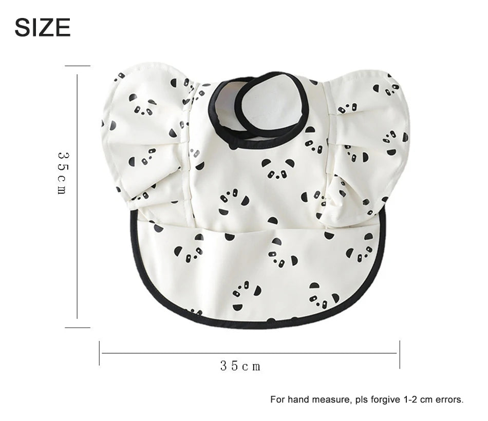 Baby Bibs INS Nordic Style Angel Feed Pocket Burp Girl Boy Infant Meals Bib Waterproof Easy Clean Cute Elephant Bibs Soft PU