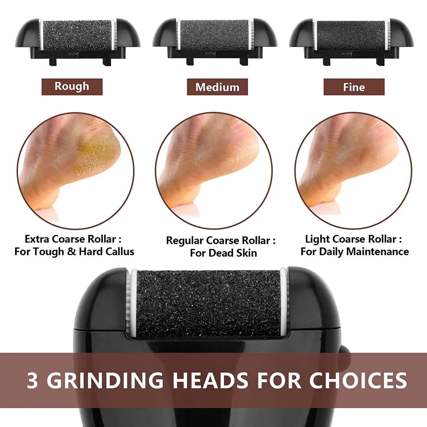 New 6PCS Foot Care Tool Heads Pedicure Hard Dead Skin Callus Remover Refills Replacement Rollers Foot Files Accessories