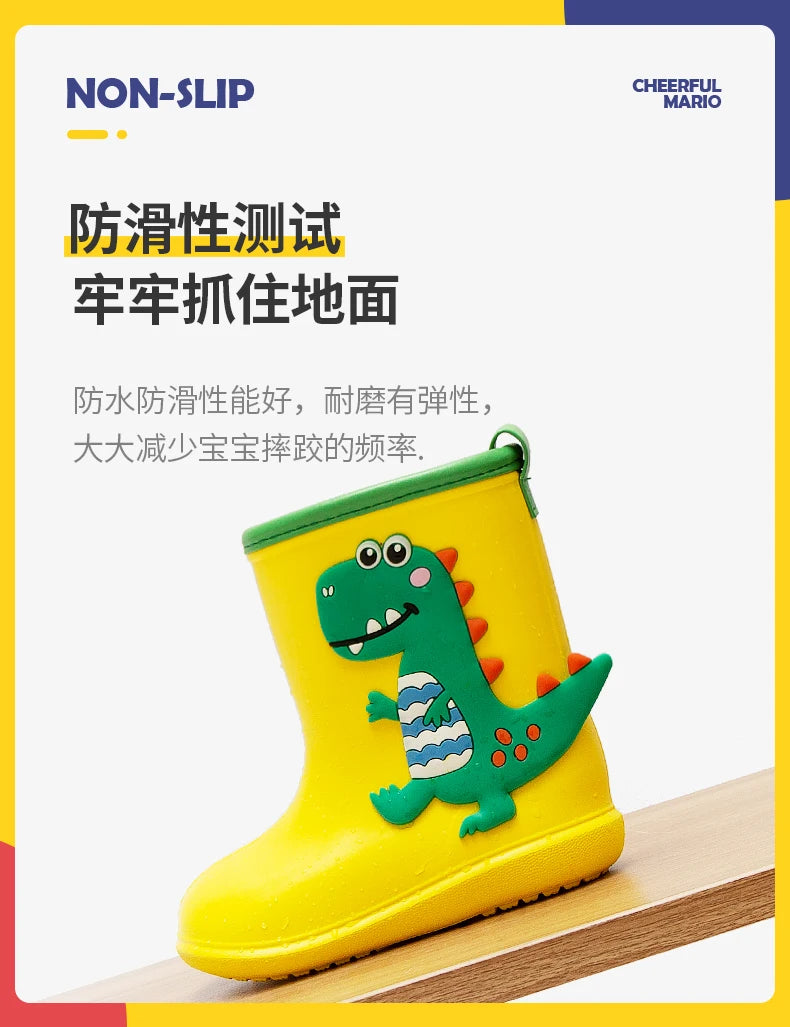 Children Rain Boots Baby Boys Girl EVA Non-slip Outdoor Cartoon Dinosaur Rain boots for Kids Waterproof Shoes Water boots girl