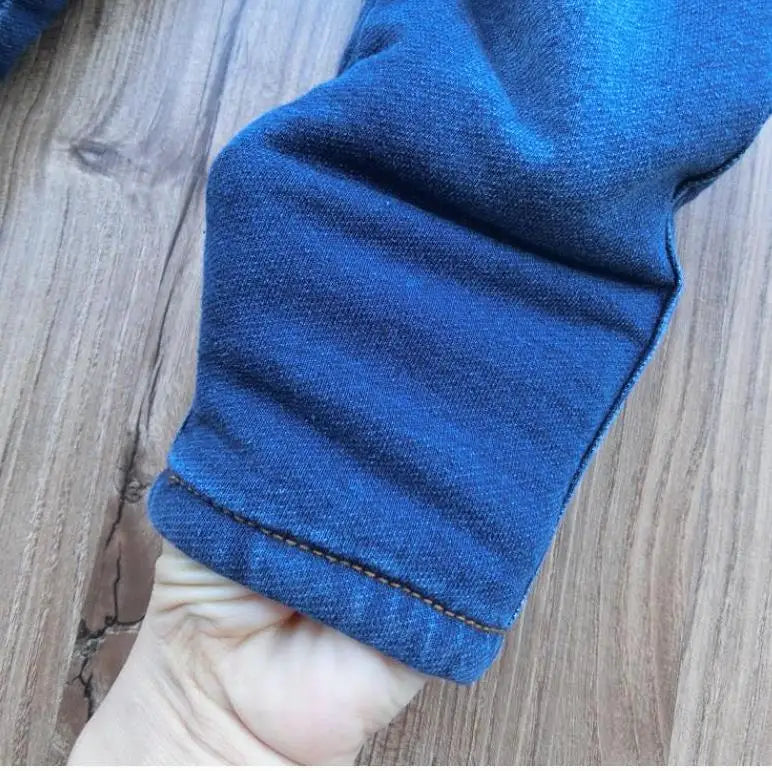 2024 New High quality thick winter warm cashmere kids baby pants Boys Girls children' cotton trousers children jeans1-6Y