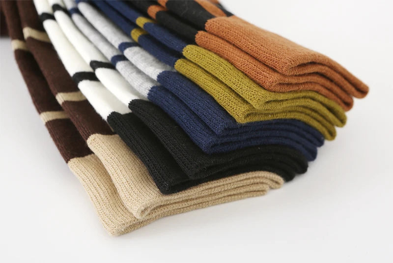 5Pair-pack New Men's Socks Colorful Grid Sock Casual Business High Quality Happy Combed Cotton Socks Fashion Gentleman Socks Men