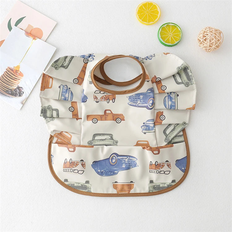 Baby Bibs INS Nordic Style Angel Feed Pocket Burp Girl Boy Infant Meals Bib Waterproof Easy Clean Cute Elephant Bibs Soft PU