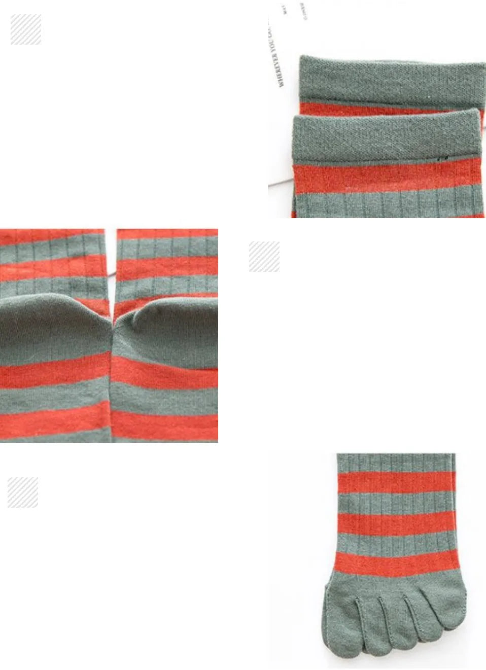 5 Pairs Mans Short Socks With Toes Pure Cotton Striped Business Young Street Fashion Colorful Five Finger Happy Socks Sokken