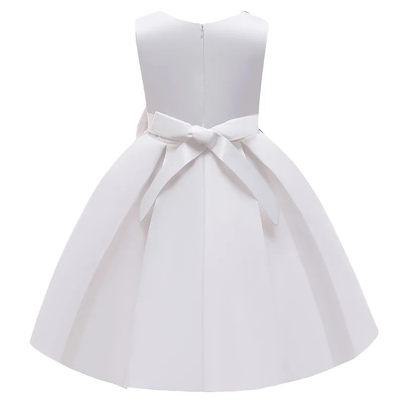 Baby Girls Flower Striped Dress For Girls Floral Wedding Party Dresses Kids Princess Christmas Dress Children Girls Clothing