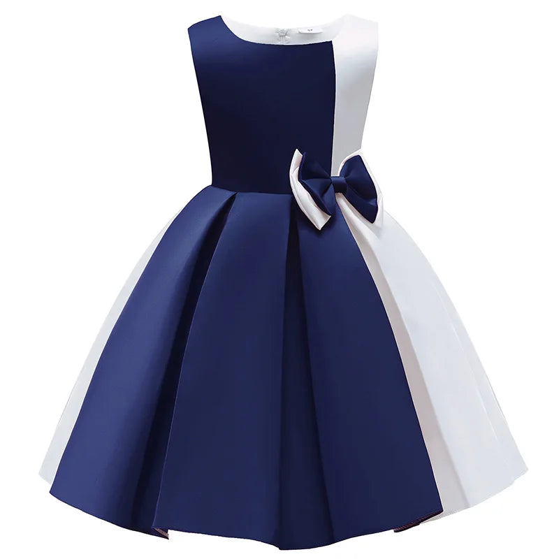 Baby Girls Flower Striped Dress For Girls Floral Wedding Party Dresses Kids Princess Christmas Dress Children Girls Clothing
