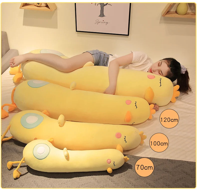 New Giant Soft Duck Plush Toy Stuffed Cartoon Animal Chicken Doll Sleep Long Pillow Cushion Boyfriends Pillow Birthday Gifts