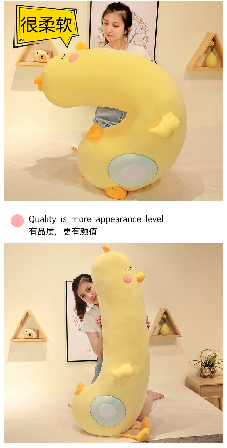 New Giant Soft Duck Plush Toy Stuffed Cartoon Animal Chicken Doll Sleep Long Pillow Cushion Boyfriends Pillow Birthday Gifts