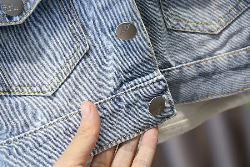 Children's Denim Jackets Trench Coat Embroidery Jackets Boy Baby Denim Coat Casual Outerwear Spring Autumn clothing