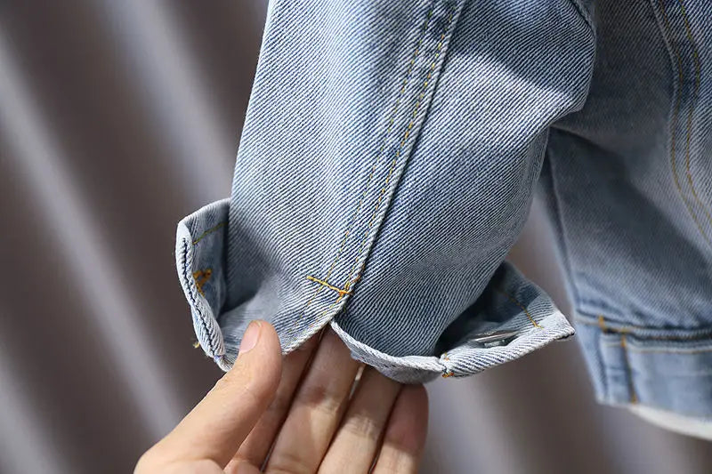Children's Denim Jackets Trench Coat Embroidery Jackets Boy Baby Denim Coat Casual Outerwear Spring Autumn clothing