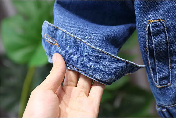 Children's Denim Jackets Trench Coat Embroidery Jackets Boy Baby Denim Coat Casual Outerwear Spring Autumn clothing
