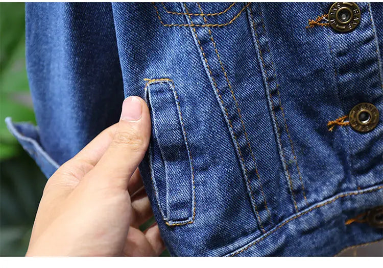 Children's Denim Jackets Trench Coat Embroidery Jackets Boy Baby Denim Coat Casual Outerwear Spring Autumn clothing