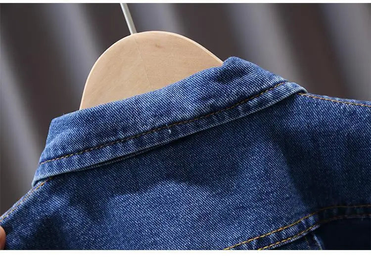 Children's Denim Jackets Trench Coat Embroidery Jackets Boy Baby Denim Coat Casual Outerwear Spring Autumn clothing