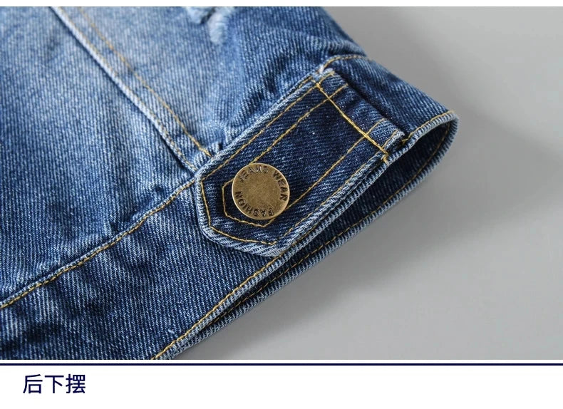 Fashion Casual Kids Boys Denim Vest Waistcoats Baby Girls Classic Denim Coats Spring Autumn Short Jackets Clothin Fit 2-7 Yearsg