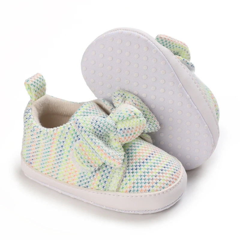 0-18 Months Infant Spring Shoe Newborn Infant Girls and Boys Recreational Baptism Non-Slip Walking Shoe White Soft-soled Sneaker