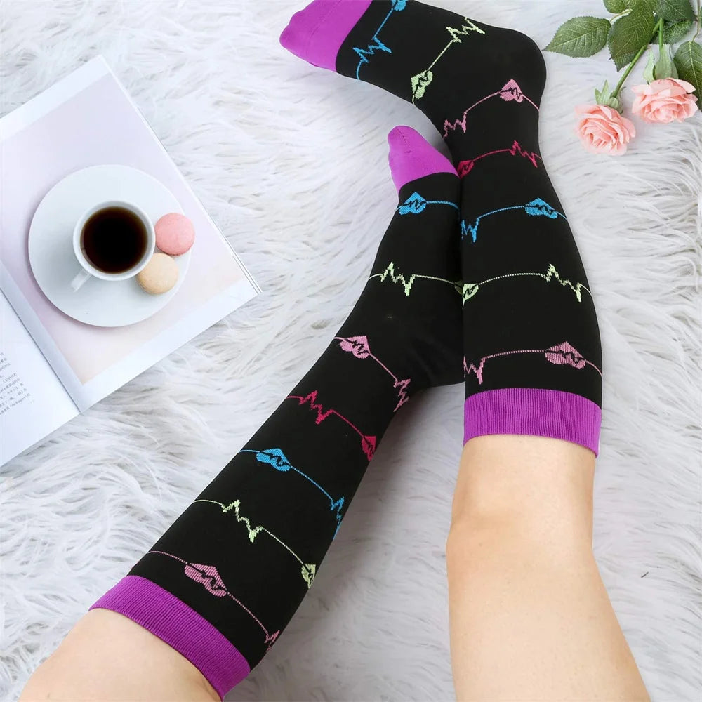 Running Compression Socks Summer 20-30 Mmgh Pregnant Edema Varicose Veins Varicose Veins Edema Diabetes Marathon Nurse Stocking
