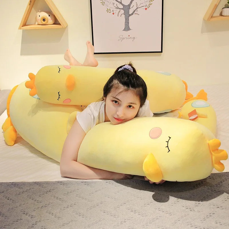 New Giant Soft Duck Plush Toy Stuffed Cartoon Animal Chicken Doll Sleep Long Pillow Cushion Boyfriends Pillow Birthday Gifts
