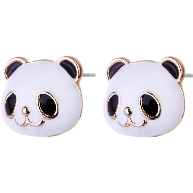 JIOFREE Korea Style Cartoon panda clip on earrings non pierced earrings ear clips Ear Cuff For Women party