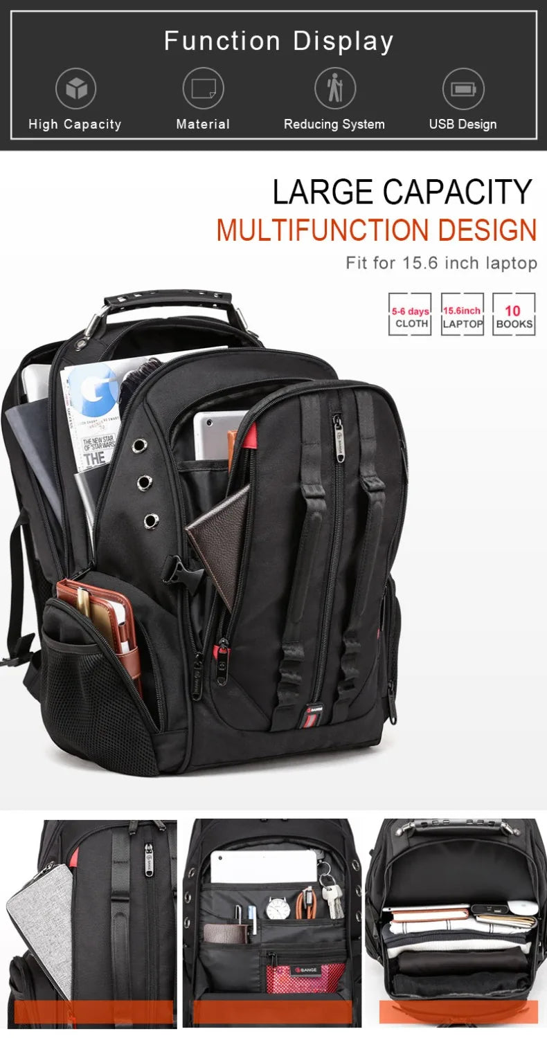 KAKA 15.6 inch Laptop Backpack Large Capacity Men Travel Bag Men Backpack bag  Men travel Shoulder Bag Waterproof  Rucksack Bags