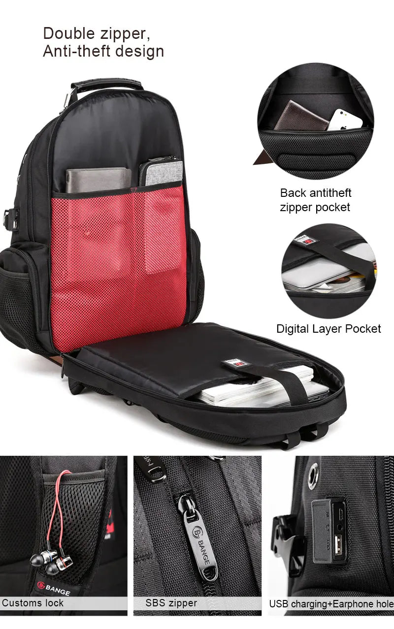 KAKA 15.6 inch Laptop Backpack Large Capacity Men Travel Bag Men Backpack bag  Men travel Shoulder Bag Waterproof  Rucksack Bags