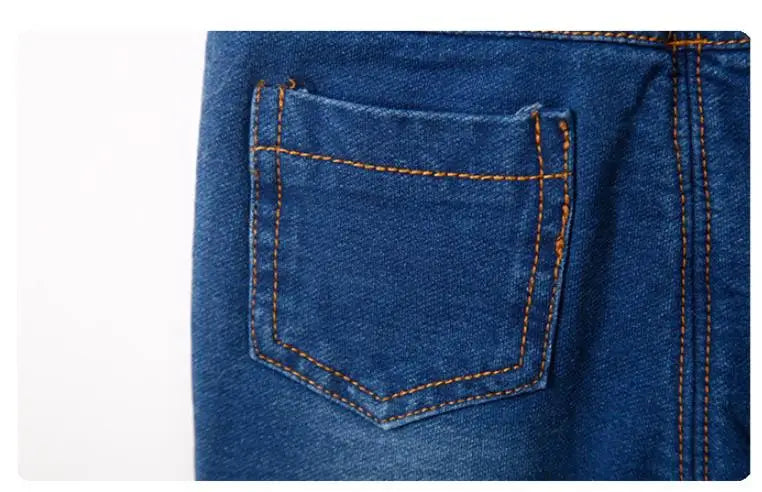 2024 New High quality thick winter warm cashmere kids baby pants Boys Girls children' cotton trousers children jeans1-6Y