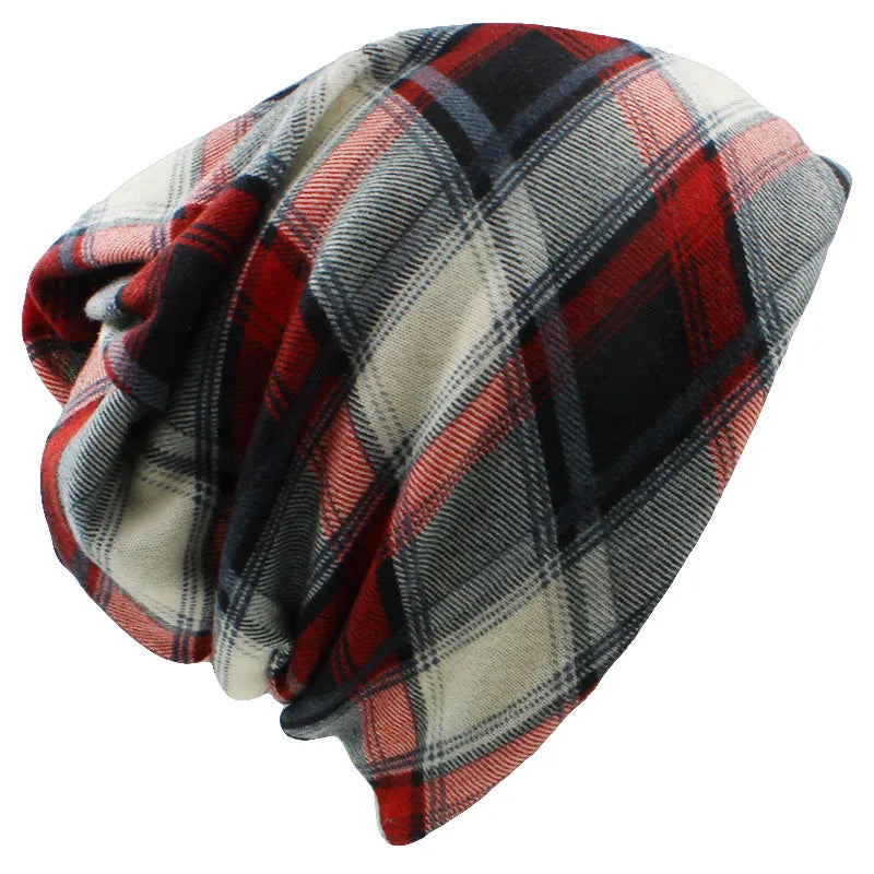 LOVINGSHA Brand Autumn Winter Hats For Women Plaid Design Contrast Color Ladies hat Skullies And Beanies Men Hat Unisex HT022