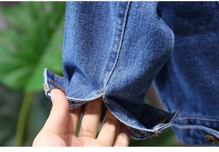 Children's Denim Jackets Trench Coat Embroidery Jackets Boy Baby Denim Coat Casual Outerwear Spring Autumn clothing