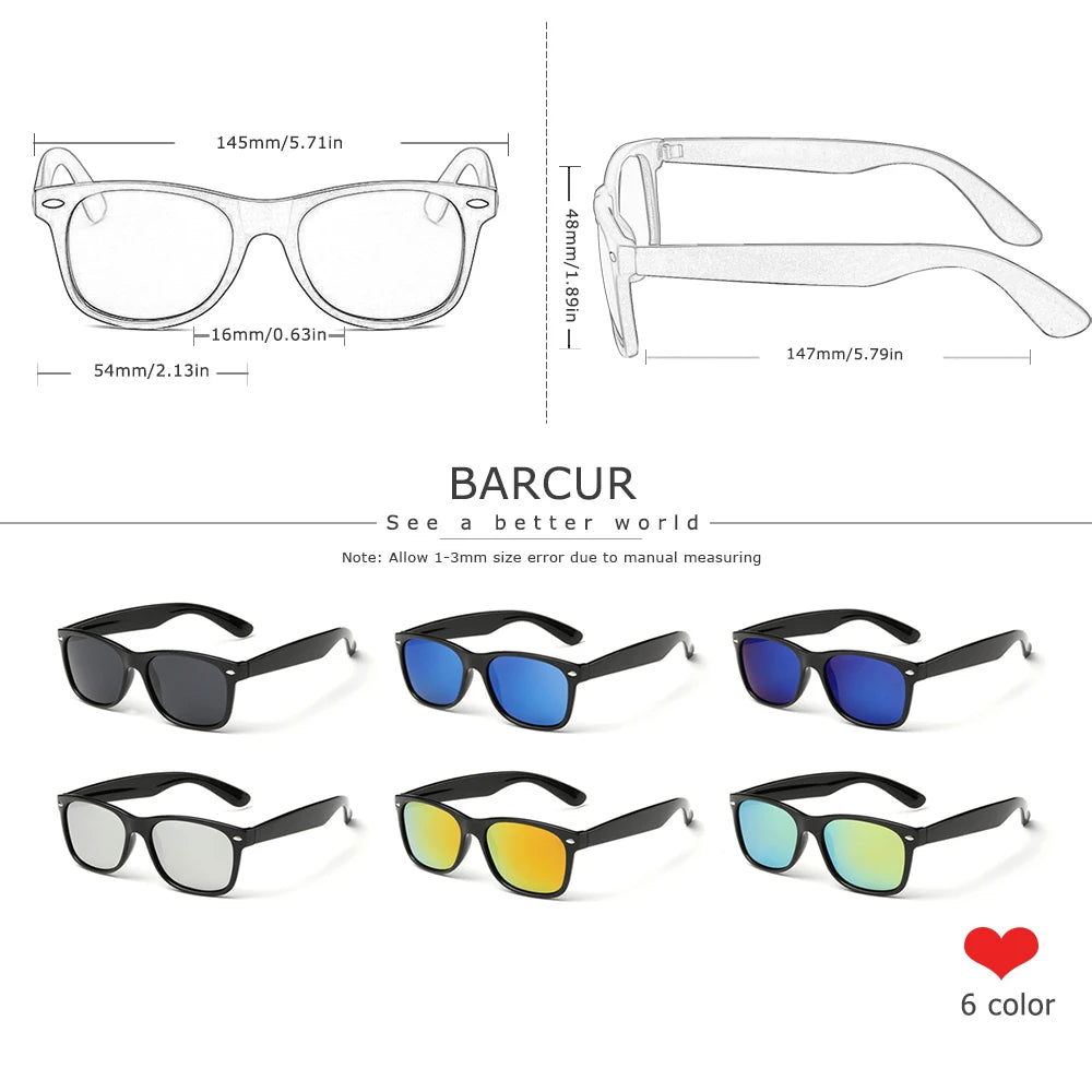 BARCUR Retro Glasses Men Sunglasses Vintage Fashion Classic Brand Glasses Women Sunglasses Unisex UV400 Oculos de sol