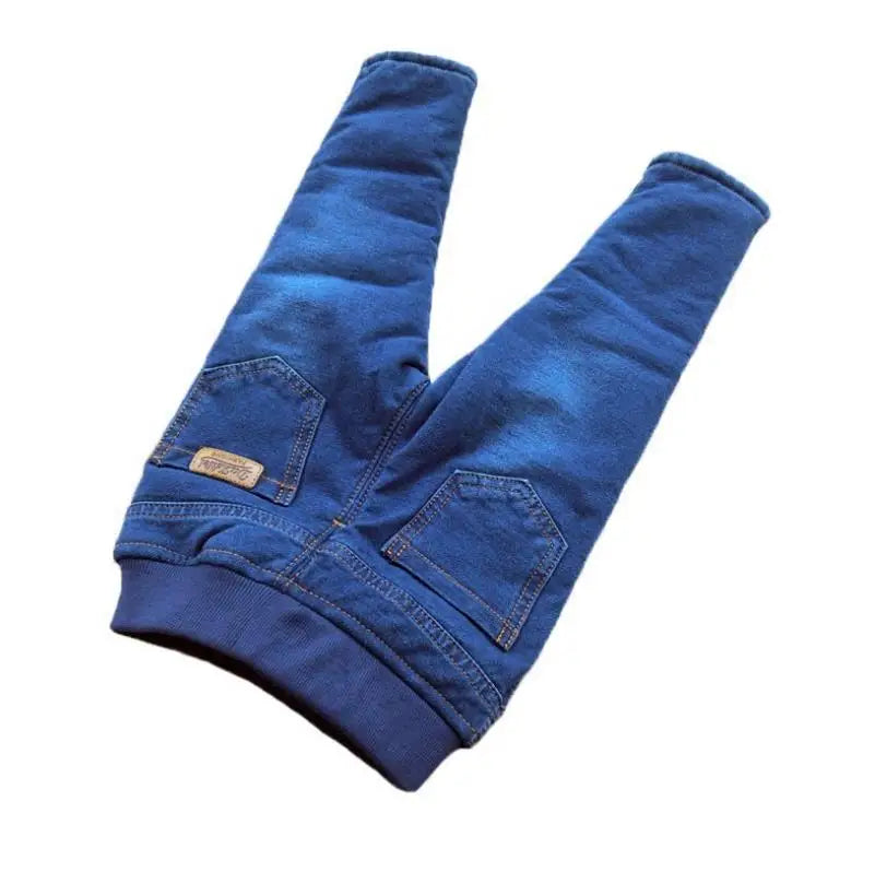 2024 New High quality thick winter warm cashmere kids baby pants Boys Girls children' cotton trousers children jeans1-6Y