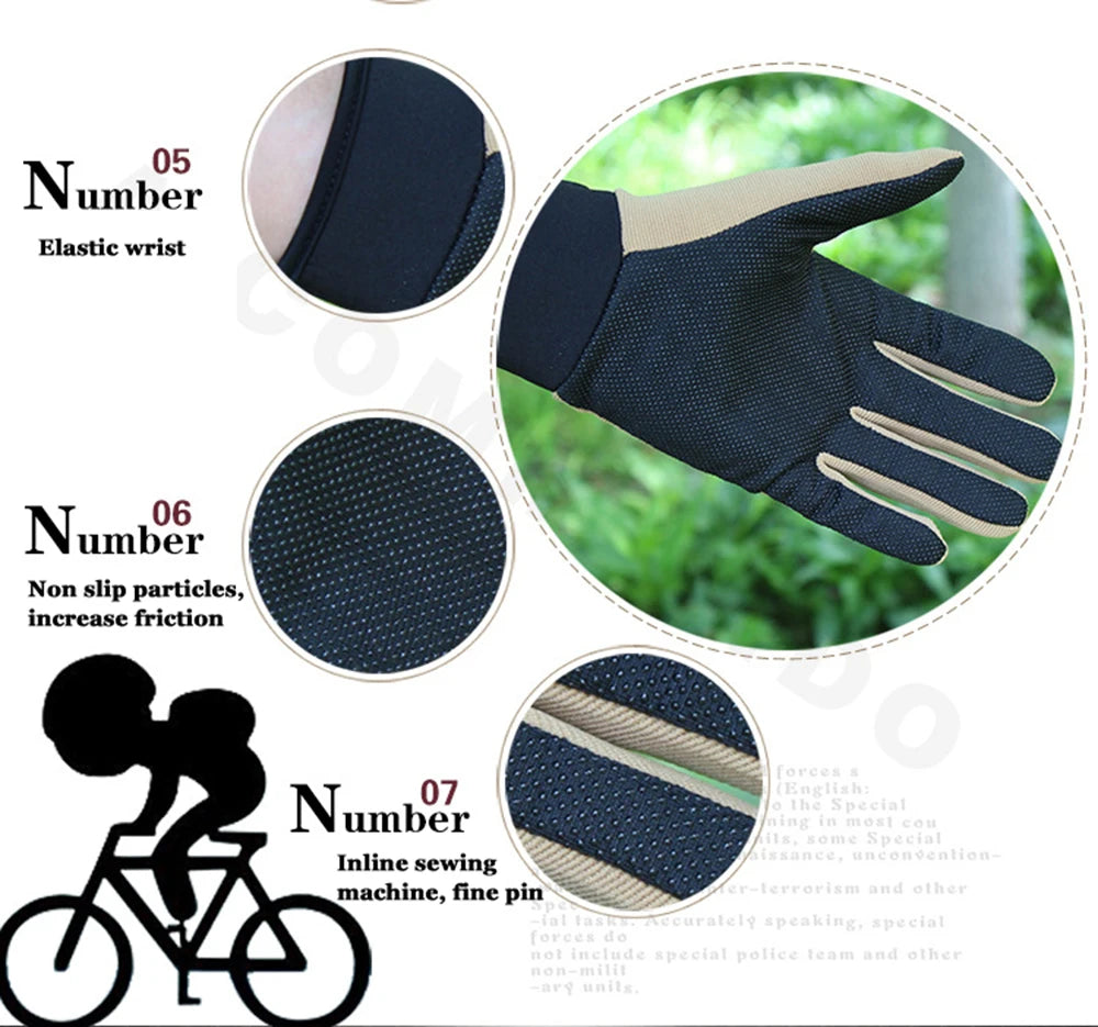 Fishing Gloves Summer Breathable Outdoor Riding Gloves Man Lady Light Bicycle Non-Slip Gloves Full Finger Fingerless