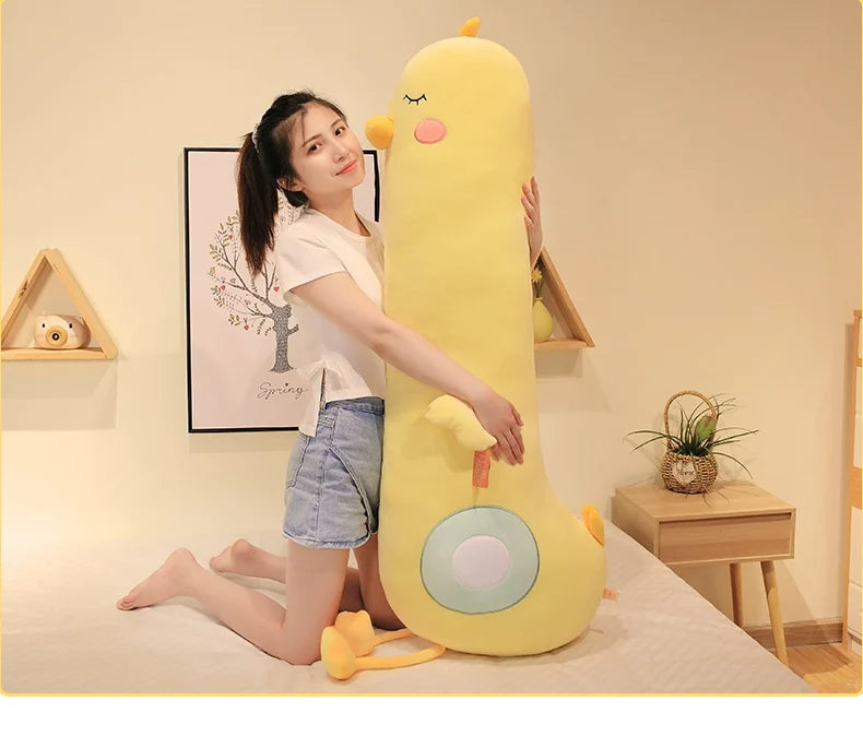 New Giant Soft Duck Plush Toy Stuffed Cartoon Animal Chicken Doll Sleep Long Pillow Cushion Boyfriends Pillow Birthday Gifts