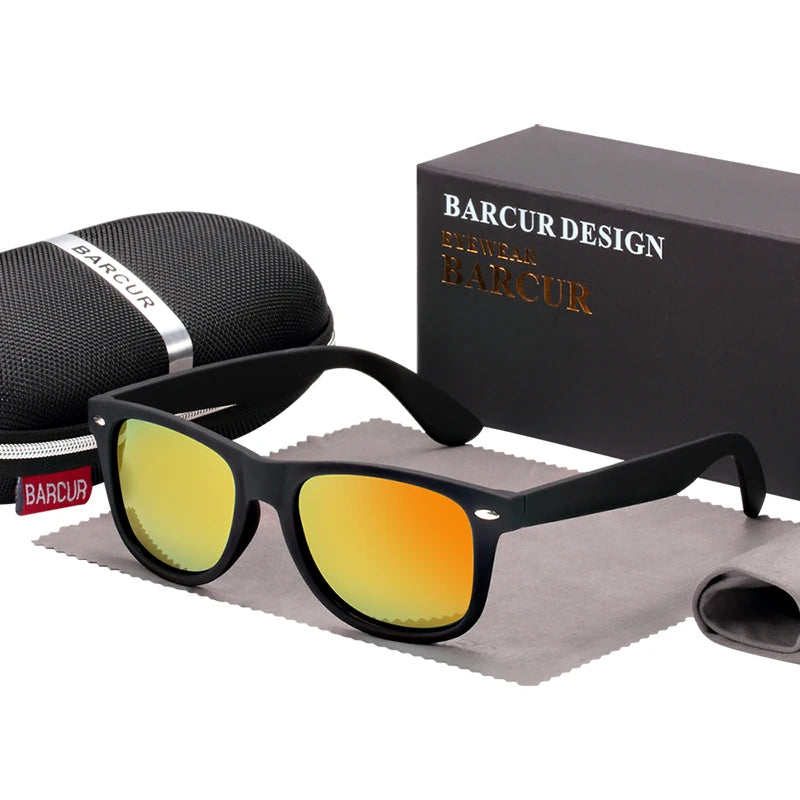 BARCUR Retro Glasses Men Sunglasses Vintage Fashion Classic Brand Glasses Women Sunglasses Unisex UV400 Oculos de sol