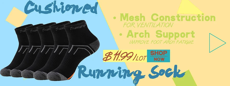 5 Pairs/Lot Socks Men Cotton Running Casual Thick Solid Compression Breathable Outdoor Travel Long High Crew Sock Male 4 Styles