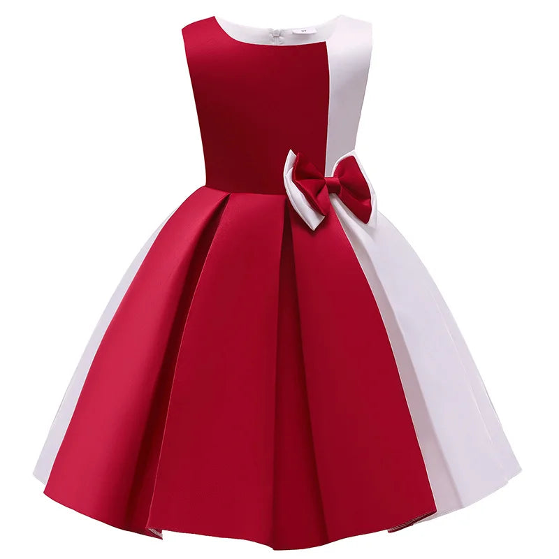 Baby Girls Flower Striped Dress For Girls Floral Wedding Party Dresses Kids Princess Christmas Dress Children Girls Clothing