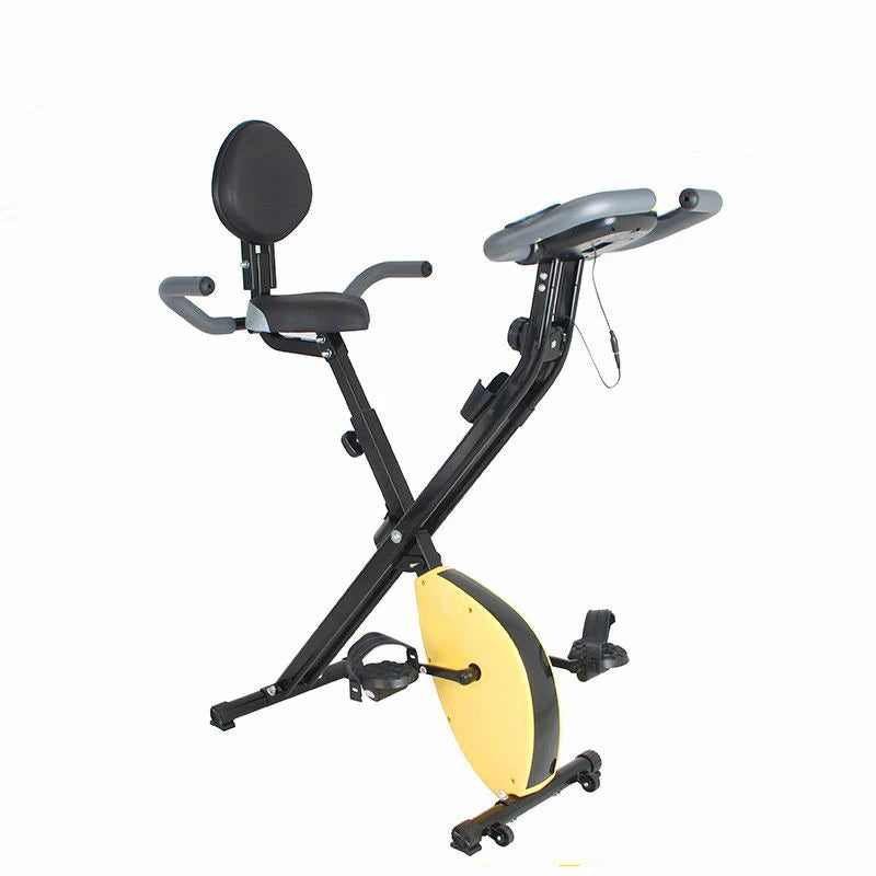 Folding Exercise Bike Compact Foldable Stationary Bike Magnetic Resistance Control