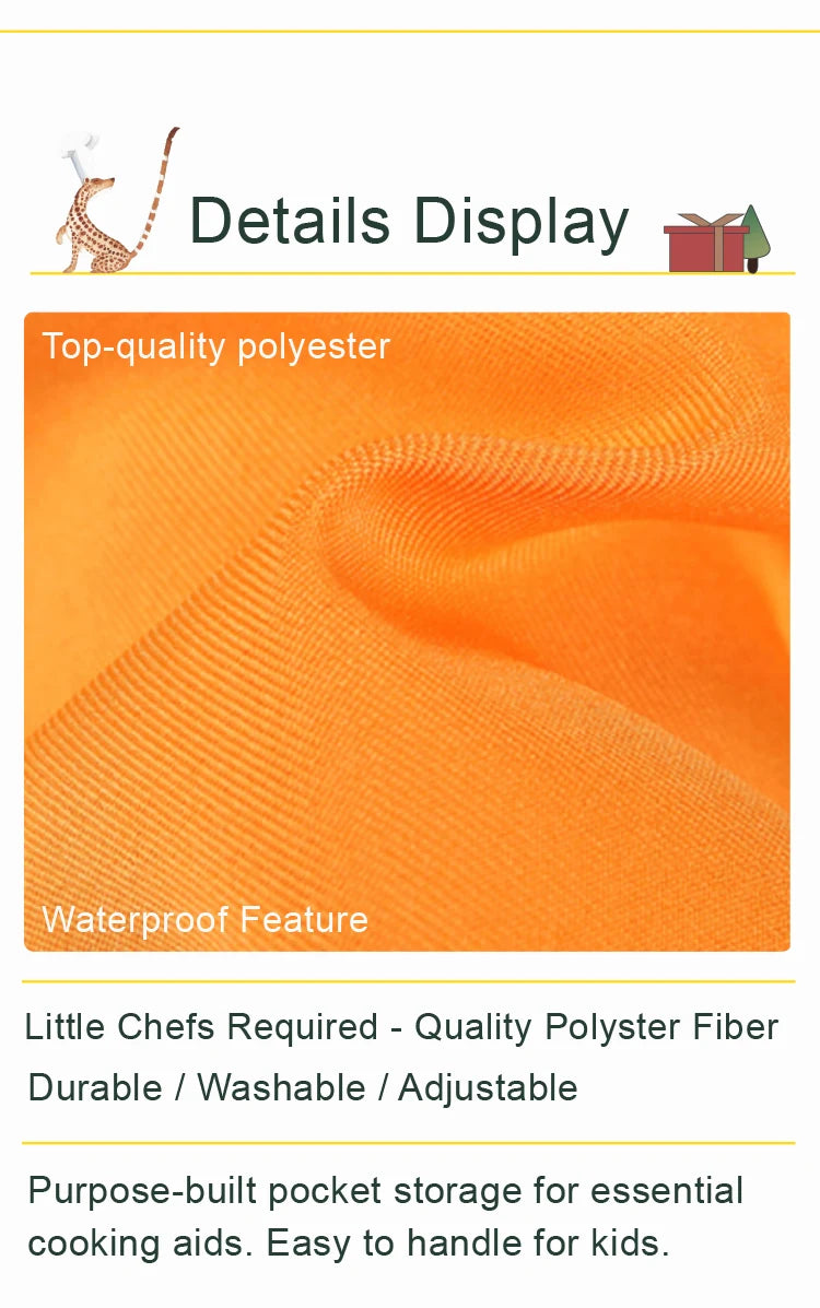 Children's Kitchen Cooking Baking Painting Clothes Polyester Kid Anti-Wear Smock Baby Eating Aprons Print LOGO