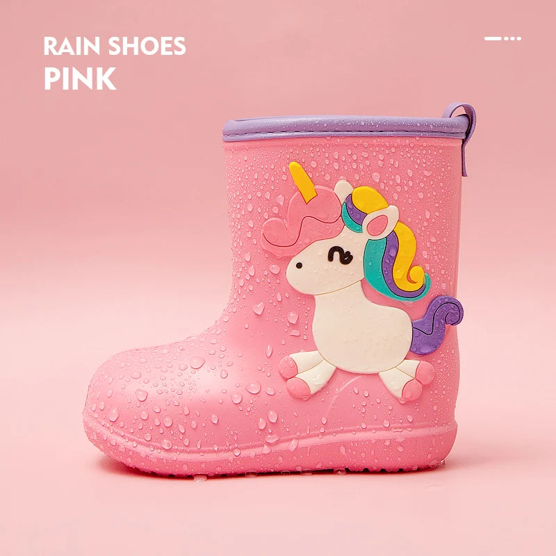 Children Rain Boots Baby Boys Girl EVA Non-slip Outdoor Cartoon Dinosaur Rain boots for Kids Waterproof Shoes Water boots girl