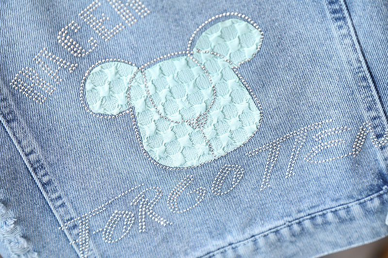Kids Casual Vest Girl Denim Vest Light Blue Jeans Jacket Autumn Sleeveless Loose Short Coat Children Waistcoats