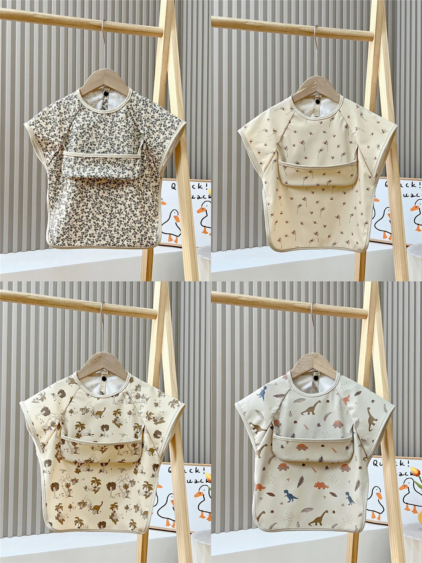Waterproof PU Infant Sleeveless Bib Baby Feeding Bib Kids Apron Bibs Newborn Burp Cloths for Children Painting Art Smock