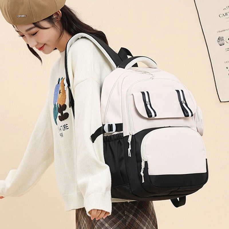 Minnie Mouse Backpack Student Boy Girl Schoolbag Kid Teenager Cartoon Bookbag Daypack Travel Commute Knapsack With Coin Purse