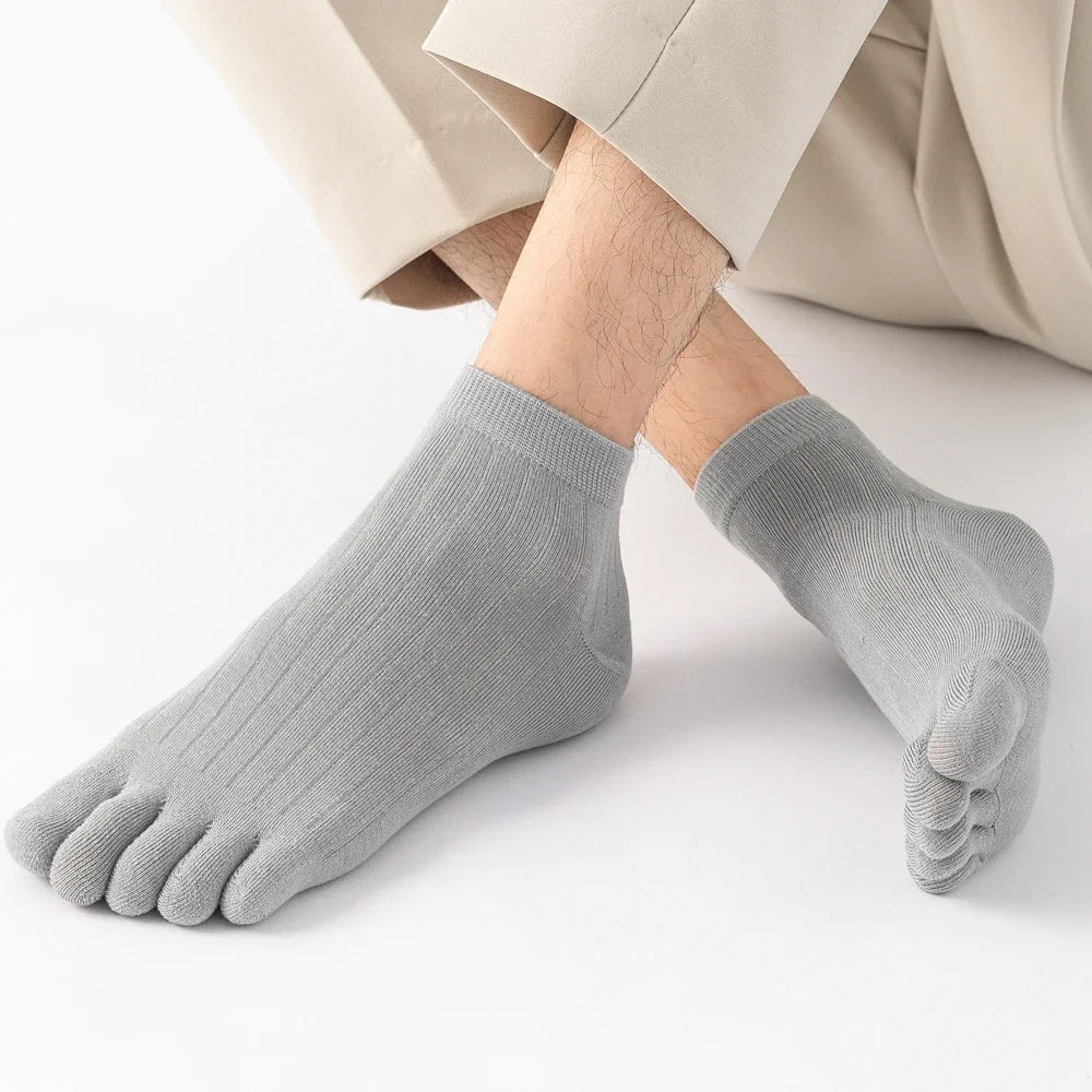 5 Pairs Summer Five Finger Socks for Men Thin Cotton Toe Socks with Separate Fingers Low Cut Ankle Sports Socks high quality