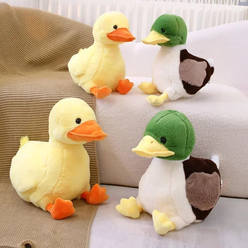 Simulation Small Yellow Duck Kawaii Wild Green Duck Plush Toys  Cartoon Stuffed Animals Dolls Soft Throw Pillow Toys Room Decor