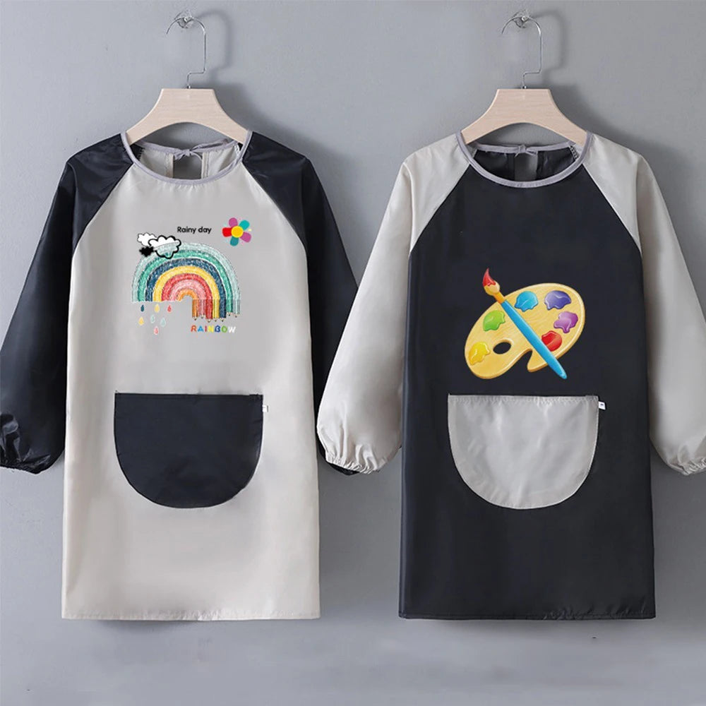 Gifts Polyester Kids Painting Apron Waterproof Long Sleeved Cooking Apron Cosplay Costume Baking Bibs