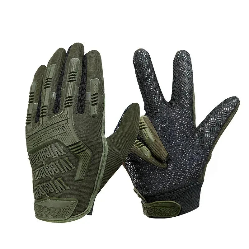 a pairSeals Full Finger Protective Gloves Male Training Fighting Outdoor Bicycle Riding Camouflage Gloves