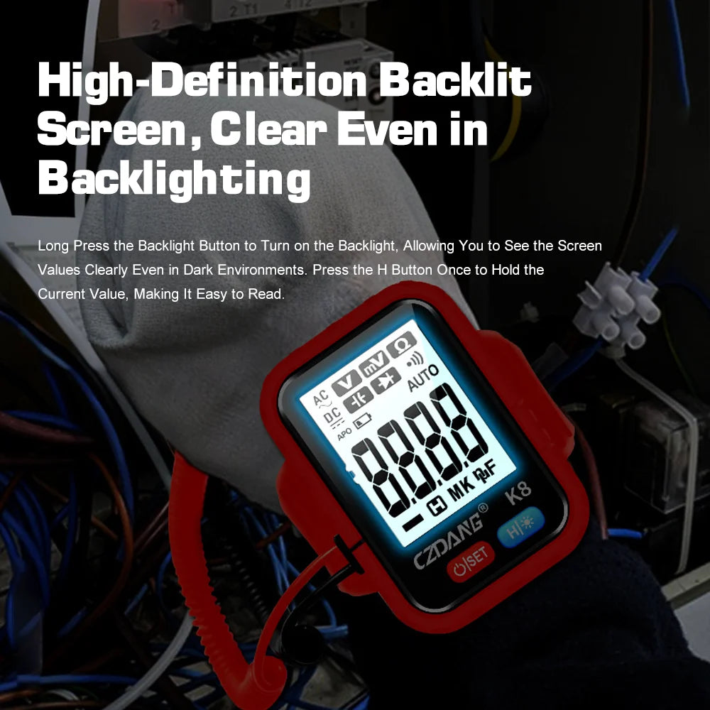 NASAN Digital Multimeter AC/DC Meter Voltage Resistance Meter Electrician LCD Backlight Test Professional Electrical Tester Tool